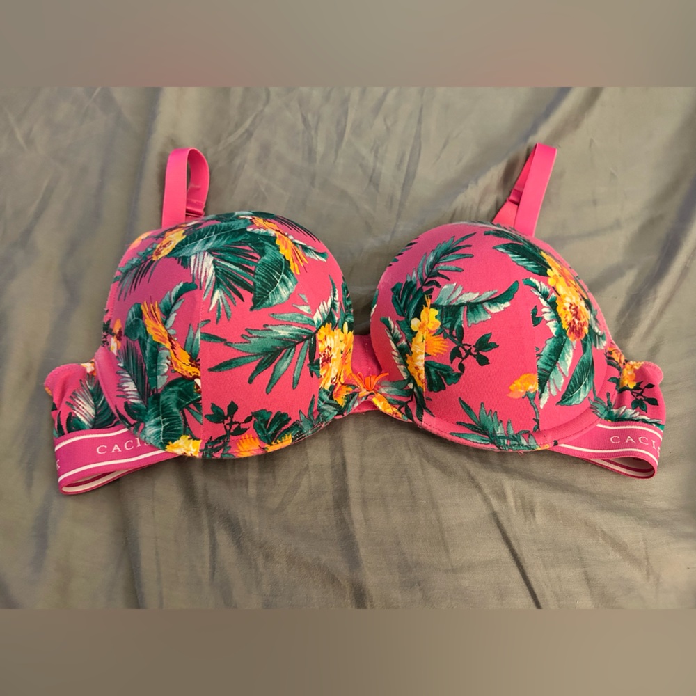 Cacique Pink Bra with Logo Detail